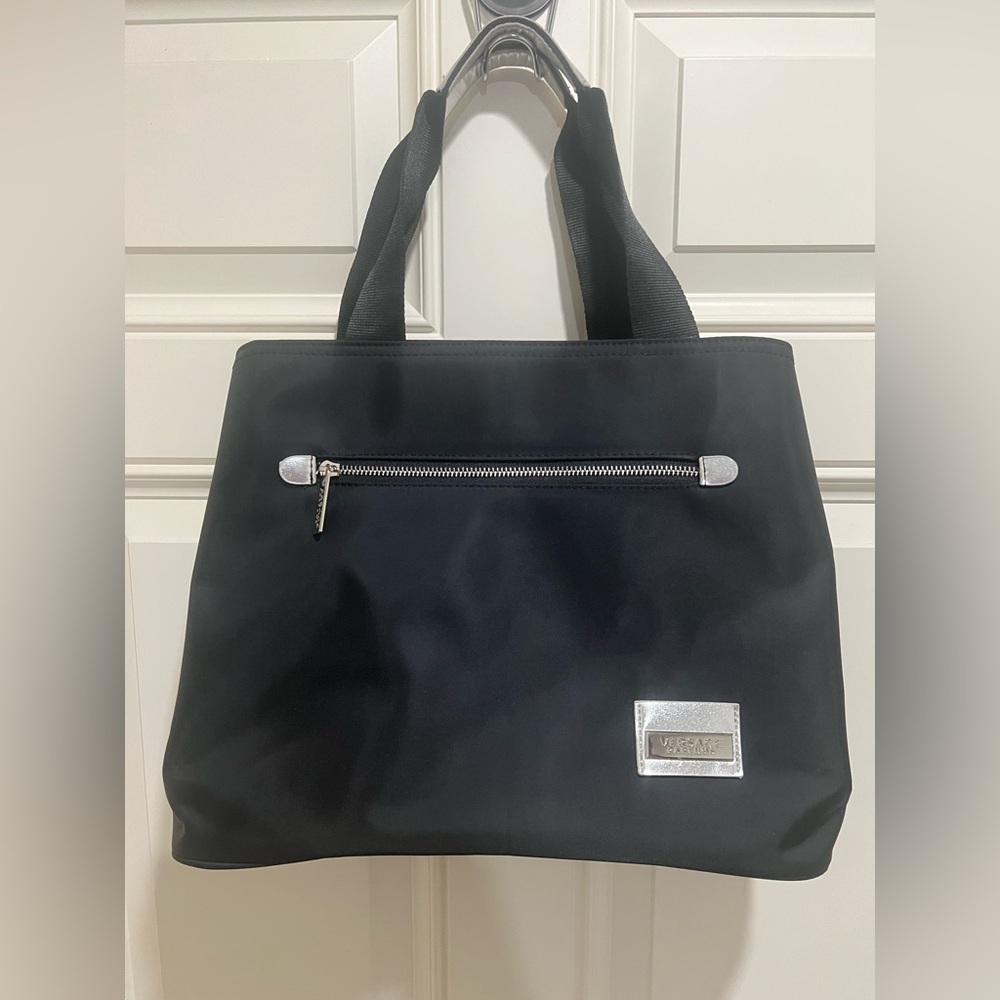 Versace parfums tote black nylon nwot medium